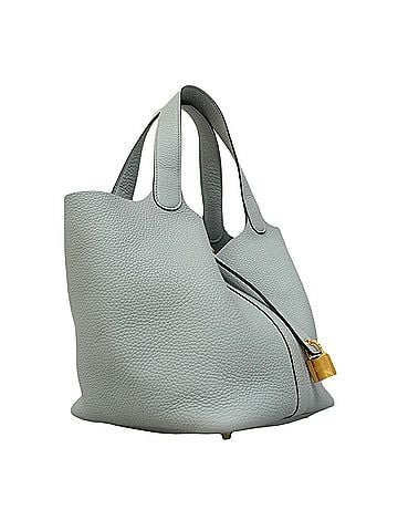 Hermès Hermes Picotin Lock MM handbag, Taurillon Clemence leather, pale blue, W stamp, women's, P2952424 (view 2)