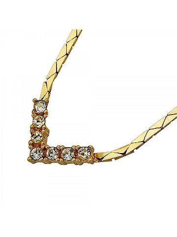 Christian Dior Christian Dior Necklace, GP Plated, Rhinestone, Gold, Women's, P2915481 (view 1)