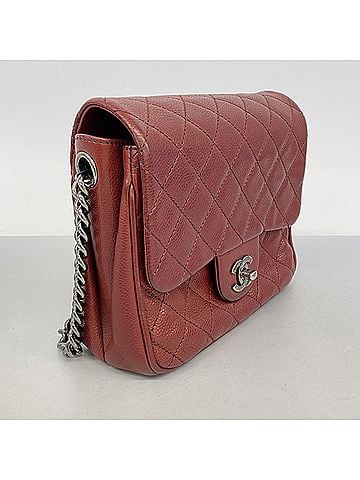 Chanel Chanel Mini Matelassé Chain Shoulder Bag, Caviar Leather, Bordeaux, Women's, OP005724 (view 2)