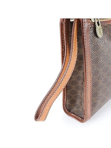 Céline Celine Macadam Leather Second Bag Clutch Handbag Pouch Brown Men's (view 2)