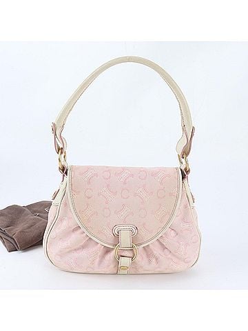 Céline Celine C Macadam Leather Canvas Shoulder Bag, Handbag, Pink, Women's (view 1)