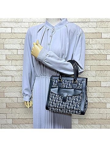 Christian Dior Christian Dior Trotter Handbag, Leather Navy, Women's (view 2)