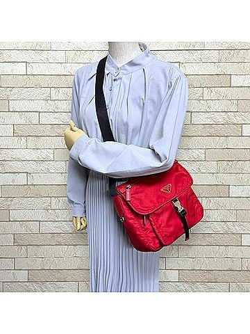 Prada Prada Shoulder Bag, Nylon, Red, Men's & Women's, PRADA (view 2)