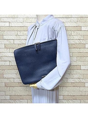 Prada Prada Saffiano Leather Clutch Bag, 2VN001, Navy, Men's PRADA (view 2)