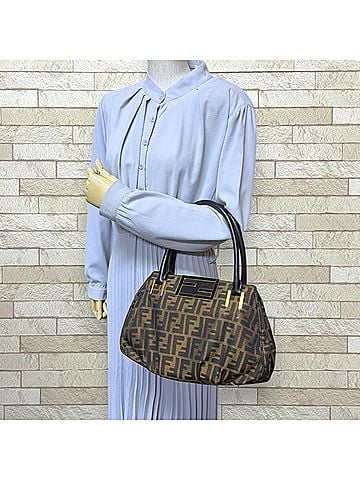 Fendi Fendi Mia Zucca Handbag, Canvas 8BR674 Brown, Women's FENDI (view 2)