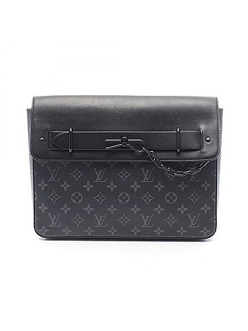 Louis Vuitton Louis Vuitton Pochette Steamer Second Bag Clutch Handbag Coated Canvas Leather Monogram Eclipse Men's Black M80107 (view 1)