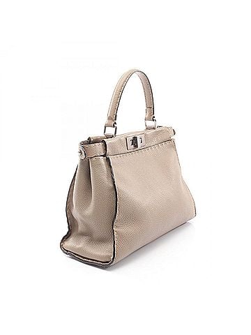 Fendi Fendi Peekaboo Regular 2-Way Handbag, Leather, Women's, Beige (view 2)