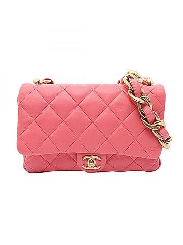 Chanel Chanel Large Flap Bag Matelassé Shoulder Handbag Lambskin Leather Women's Pink AS3215 (view 1)