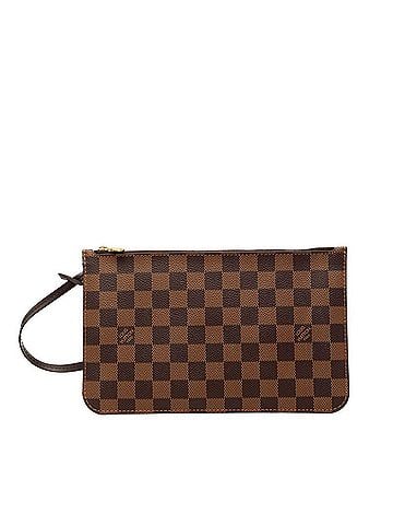 Louis Vuitton Louis Vuitton Damier Neverfull Handbag with Attached Pouch, N41358, Brown Leather, Women's LOUIS VUITTON (view 1)