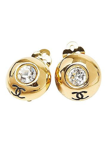 Chanel Chanel Coco Mark Earrings, Gold Plated, GP, Bijou, Women's CHANEL (view 1)