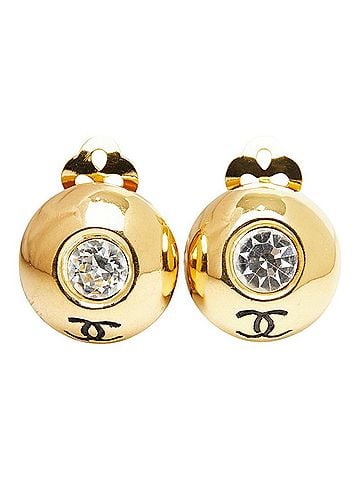 Chanel Chanel Coco Mark Earrings, Gold Plated, GP, Bijou, Women's CHANEL (view 2)