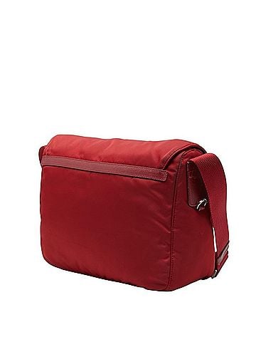 Prada Prada Triangle Logo Plate Crossbody Shoulder Bag, Red Nylon Leather, Women's PRADA (view 2)