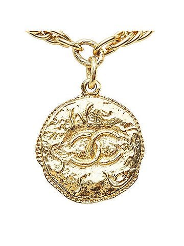 Chanel Chanel Coco Mark Chain Pendant Necklace, Gold Plated (GP), Women's. (view 2)