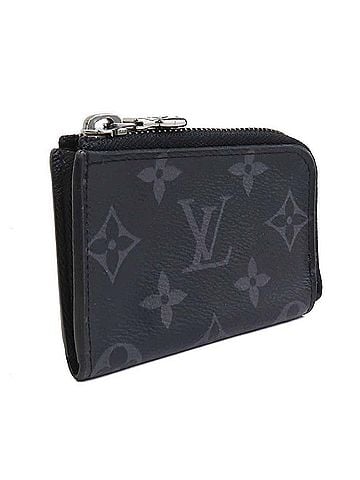 Louis Vuitton Louis Vuitton LOUIS VUITTON Wallet/Coin Purse Monogram Eclipse Portemonnaie Jour Black Gray Men's M63536 e61943j (view 2)