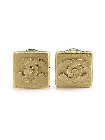Chanel Chanel earrings, Coco Mark design, metal, gold, women's, e61948a (view 1)