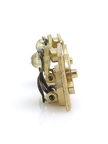 Chanel Chanel earrings, Coco Mark design, metal, gold, women's, e61948a (view 2)