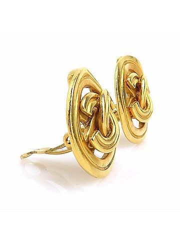 Chanel Chanel earrings, Coco Mark design, metal, gold, women's, e61946a (view 2)