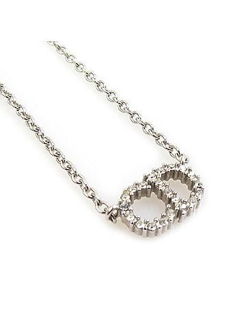Christian Dior Christian Dior necklace, metal, rhinestone, silver, women's, e61960 (view 1)