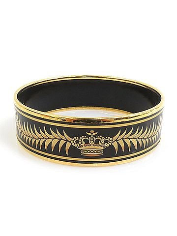 Hermès Hermes HERMES Bangle Bracelet Email Metal Enamel Gold Black Women's e61952j (view 2)