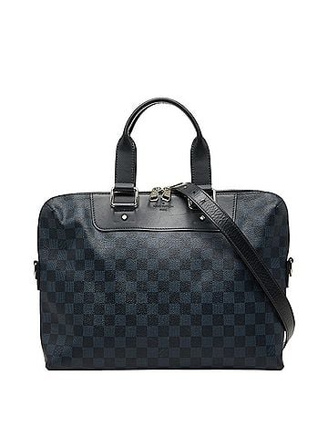 Louis Vuitton Louis Vuitton Damier Cobalt Porte Documents Jour Business Bag, Handbag, Shoulder 2-Way, N42241, Black/Navy Leather, Men's LOUIS VUITTON (view 1)