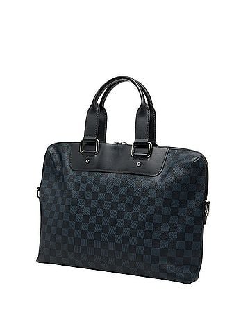 Louis Vuitton Louis Vuitton Damier Cobalt Porte Documents Jour Business Bag, Handbag, Shoulder 2-Way, N42241, Black/Navy Leather, Men's LOUIS VUITTON (view 2)