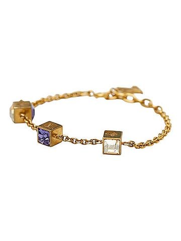 Louis Vuitton Louis Vuitton Bracelet Gamble M65209 Gold Purple Plated Swarovski Women's LOUIS VUITTON (view 2)