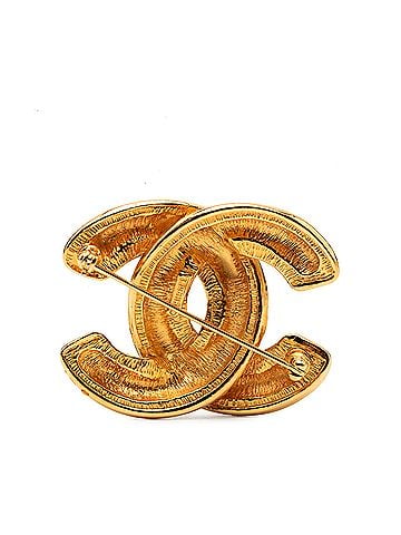 Chanel CC Gold Plated Quilted Brooch (view 2)