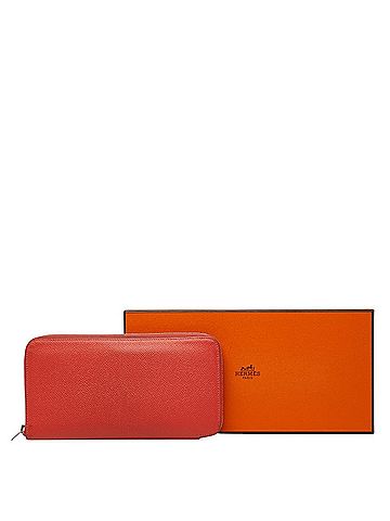 Hermès Hermes Azap Long Silk In Round Zipper Wallet, Red, Veau Epsom Leather, Women's (view 1)