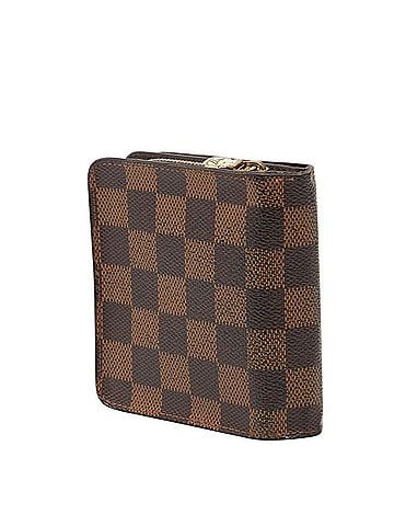 Louis Vuitton Louis Vuitton Damier Compact Zip Bi-fold Wallet, Wallet N61668, Ebene Brown Leather, Women's, LOUIS VUITTON (view 2)