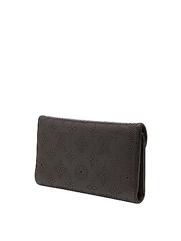 Louis Vuitton Louis Vuitton Monogram Mahina Portefeuille Amelia Tri-fold Long Wallet, Dark Brown Leather, Women's LOUIS VUITTON (view 2)