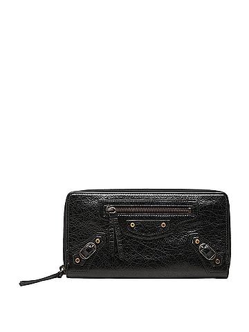 Balenciaga Balenciaga Classic Continental Round Zip Long Wallet 253036 Black Leather Men's BALENCIAGA (view 1)