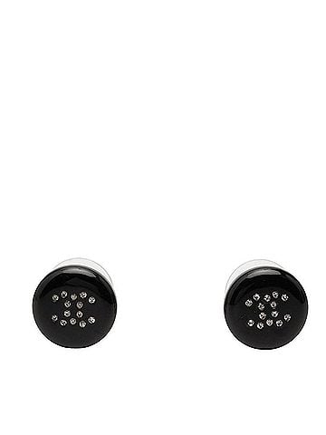 Chanel Chanel Coco Mark Stud Earrings 00A Black Plastic Rhinestone Women's CHANEL (view 1)