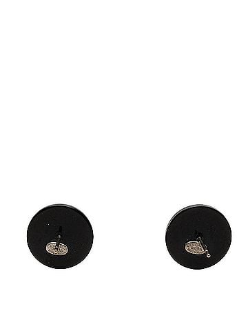 Chanel Chanel Coco Mark Stud Earrings 00A Black Plastic Rhinestone Women's CHANEL (view 2)