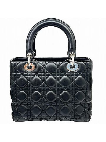 Christian Dior Christian Dior Lady Cannage Lambskin Black 18-MA-0117 Handbag Shoulder Bag for Women (view 2)