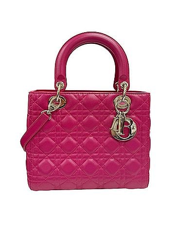 Christian Dior Christian Dior Lady Lambskin Pink 18-MA-0894 Cannage Handbag (view 1)