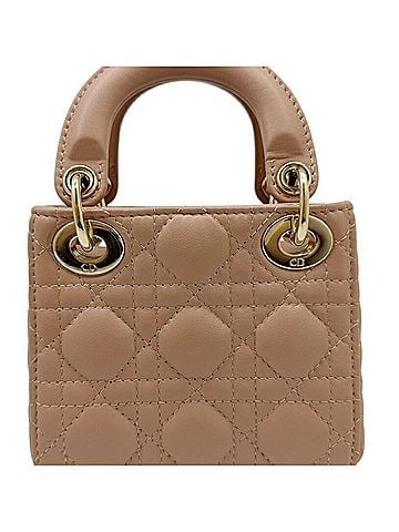 Christian Dior Christian Dior Lady Micro Cannage Lamb Pink Champagne Gold Shoulder Bag for Women (view 2)