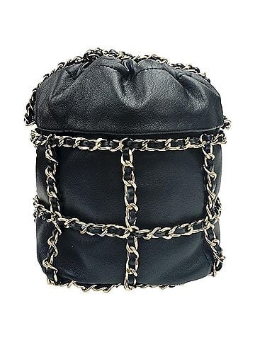 Chanel Chanel Coco Mark Shoulder Bag, Lambskin, Women's, Black, AS2313, Chain (view 2)