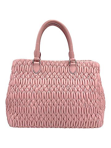 Miu Miu MIUMIU Miu Matelassé Nappa Crystal Leather Pink Handbag Shoulder Bag with Rhinestones for Women (view 2)