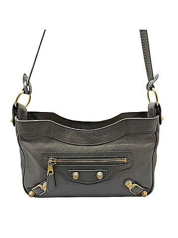 Balenciaga BALENCIAGA Giant Hip Leather Grey Shoulder Bag 237203 Long for Women and Men (view 2)