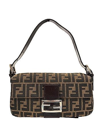 Fendi FENDI Zucca Mamma Bucket Canvas Leather Brown Handbag Pouch for Women (view 1)