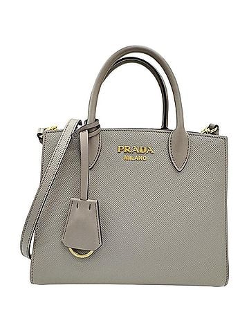 Prada PRADA Saffiano Leather Handbag Shoulder Bag Greige 1BA284 Women's (view 1)