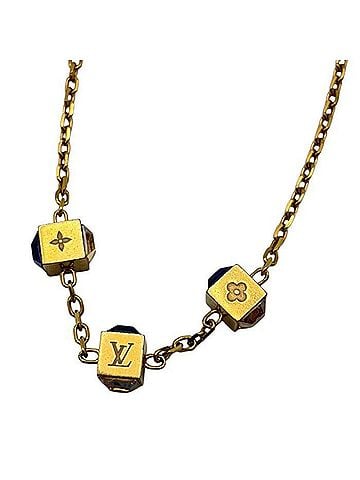 Louis Vuitton Louis Vuitton Collier Gamble Cube Necklace Gold M65096 W4 (view 1)