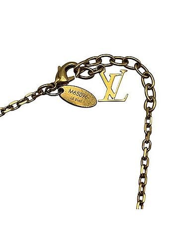 Louis Vuitton Louis Vuitton Collier Gamble Cube Necklace Gold M65096 W4 (view 2)