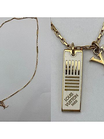 Louis Vuitton LOUIS VUITTON Louis Vuitton Collier Damier White Necklace M69472 D4 (view 2)