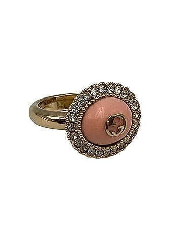 Gucci GUCCI Interlocking G Rhinestone Ring, Size XS (Women's D4) (view 1)