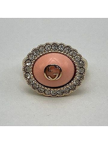 Gucci GUCCI Interlocking G Rhinestone Ring, Size XS (Women's D4) (view 2)