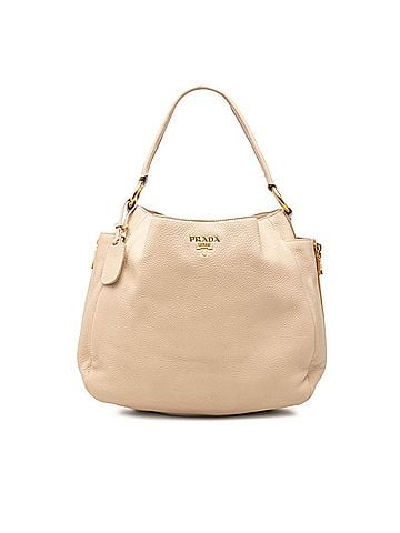 Prada Prada Logo Handbag Tote Bag BR4686 Beige Leather Women's PRADA (view 1)