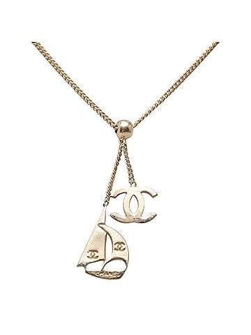 Chanel Chanel Coco Mark Yacht Pendant Necklace, Silver Metal, Women's CHANEL (view 2)