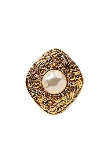 Chanel Chanel Brooch, Gold, Faux Pearl, Plated, GP, Women's CHANEL (view 1)