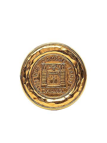Chanel Chanel 31 RUE CAMBON Logo Round Brooch Gold Plated GP Women's CHANEL (view 1)